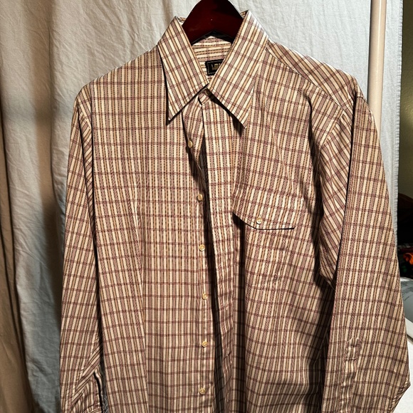 Men's Vintage I.Magnin Button Down Checkered Shirt (16 33) - Picture 2 of 5
